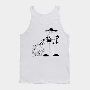 Planting with love minimalist line art Tank Top